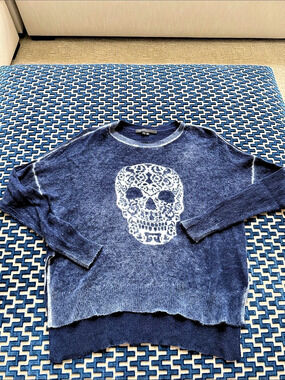 Skull Cashmere Skull Graphic Cashmere Sweater Blue XS
